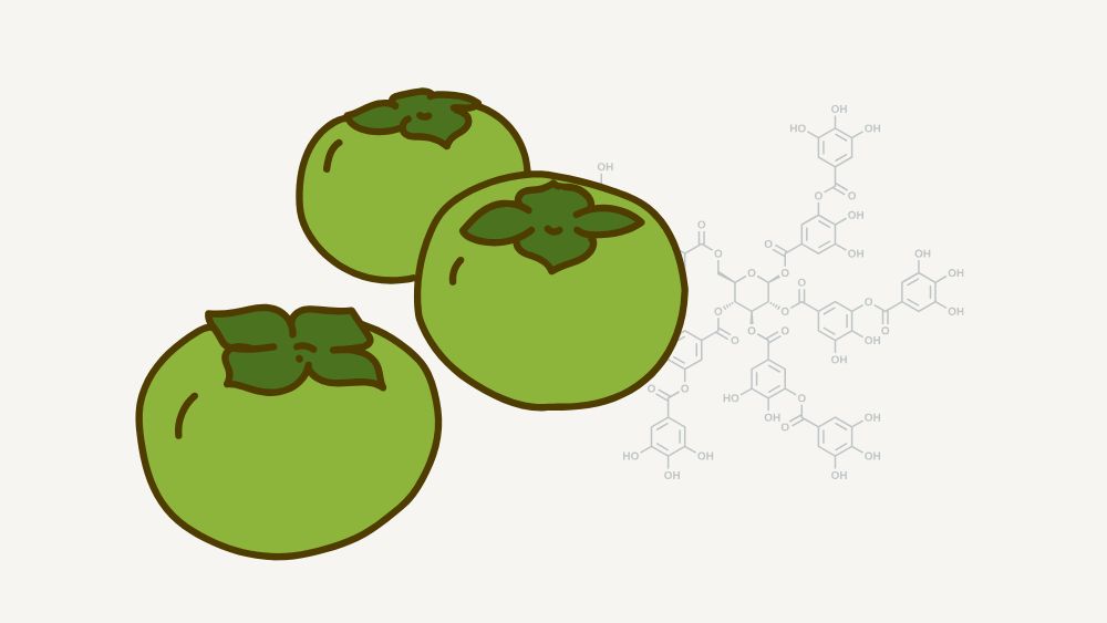 柿渋（かきしぶ）に含まれるタンニンのような成分が赤錆を黒錆に転換する